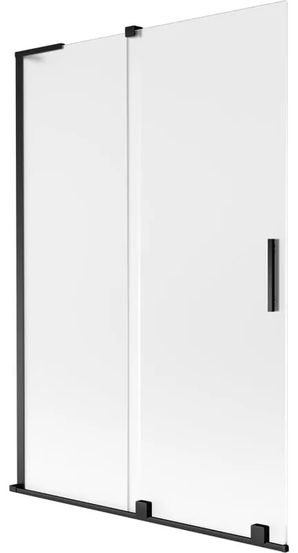 Mexen Velar L parawan nawannowy 2-skrzydłowy rozsuwany 120 x 150 cm, szron, czarny - 896-120-003-31-70