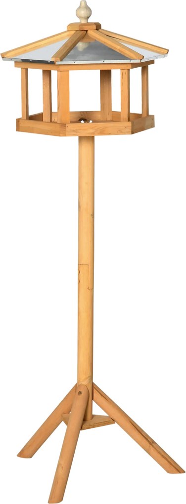 PawHut Bird House Villa Feeder karmnik dla ptaków z cynkowym dachem i stojakiem 113x40x40cm | Aosom PL