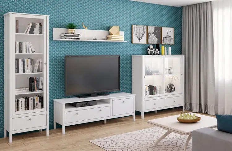 Biała półka ścienna do salonu A1-P82