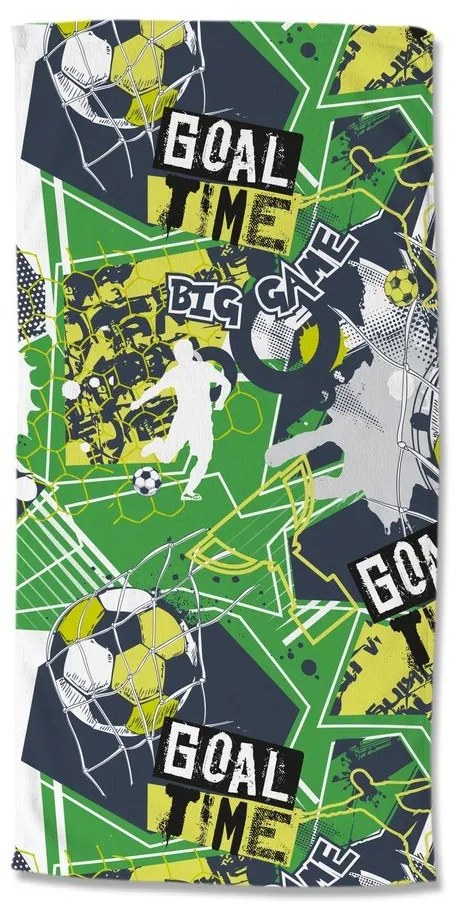 Zielony aksamitny ręcznik plażowy dla dzieci 75x150 cm Goaltime – Good Morning