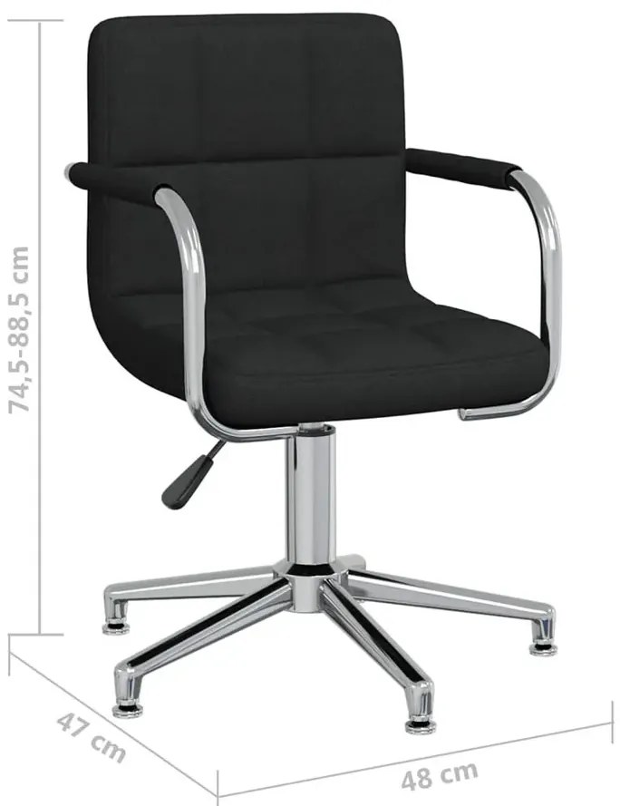 Czarny fotel obrotowy tapicerowany L0-R87