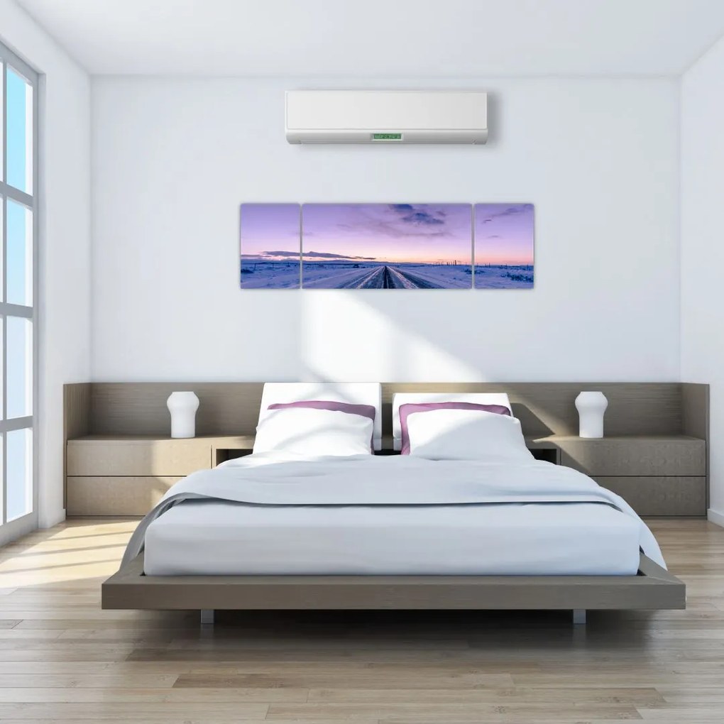 Obraz drogi zimą (170x50 cm)