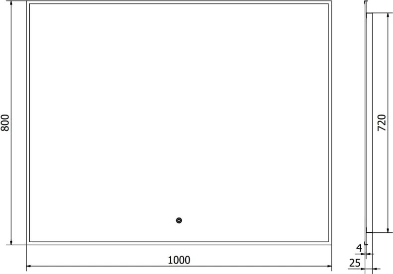 Mexen Erma lustro łazienkowe podświetlane 100 x 80 cm, LED 6000K, antypara, rama czarna - 9814-100-080-611-70