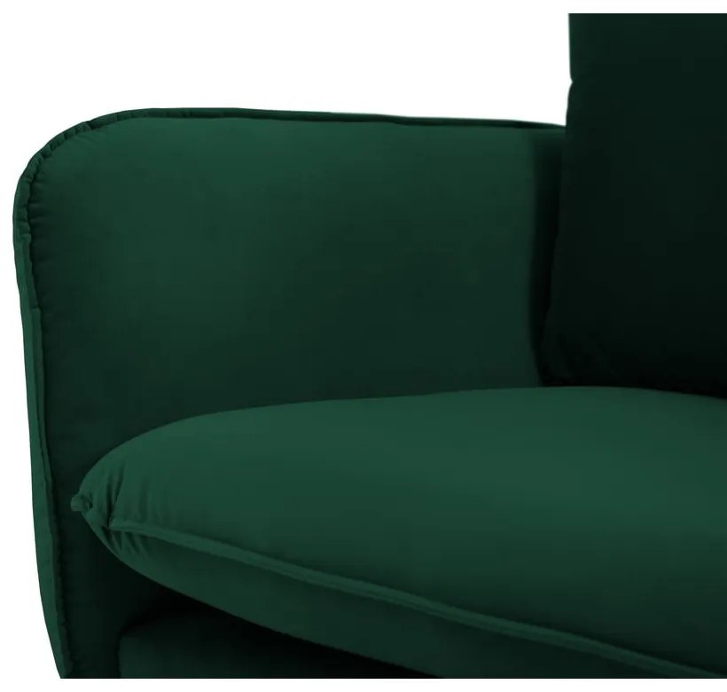 Ciemnozielona aksamitna sofa 160 cm Vienna – Cosmopolitan Design