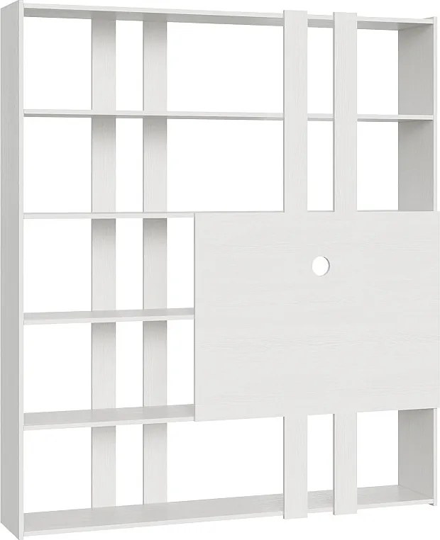 Regał otwarty Kato H z panelem TV Frassino biała