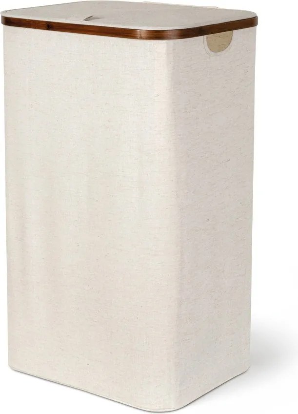 Kremowy tekstylny kosz na pranie Bamboo/Linen – Bigso