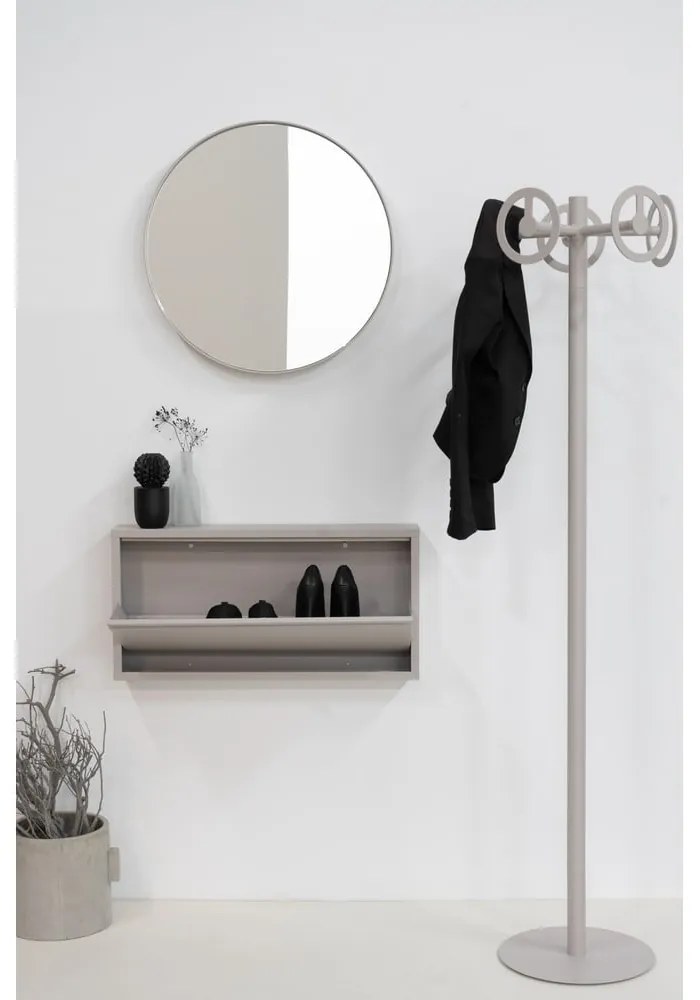 Szarobrązowa metalowa uchylna szafka na buty 75x37,5x12,5 cm Billy – Spinder Design