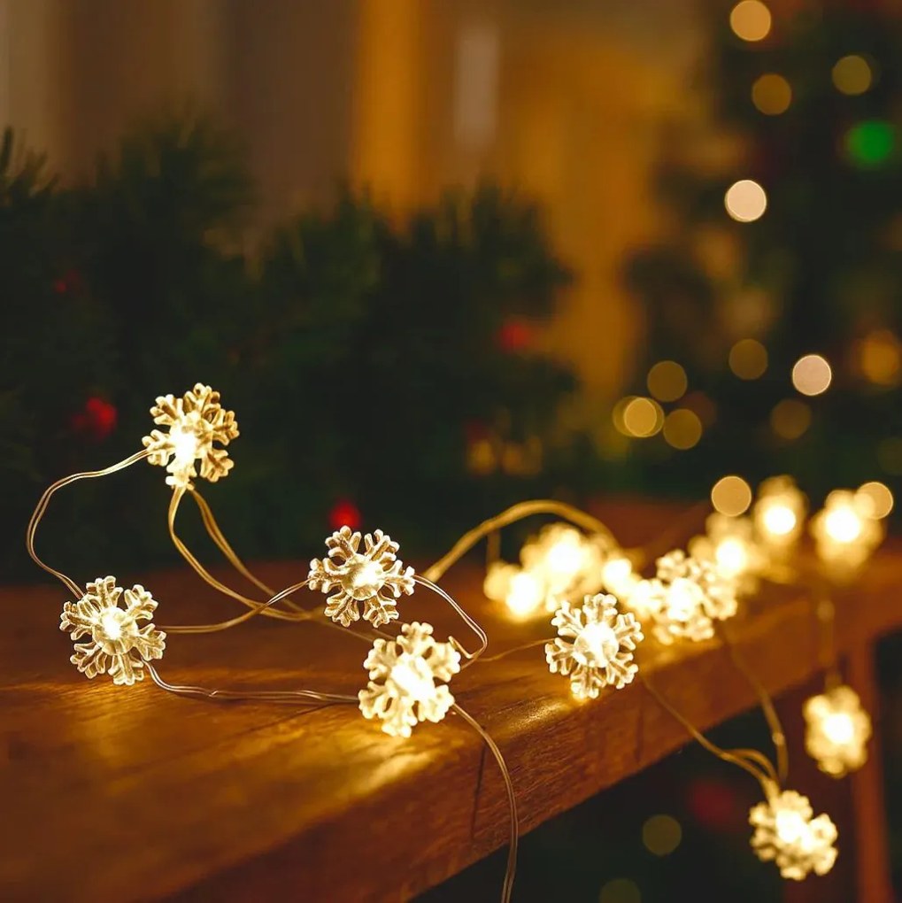 Girlanda świetlna śnieżynki, 20 LED