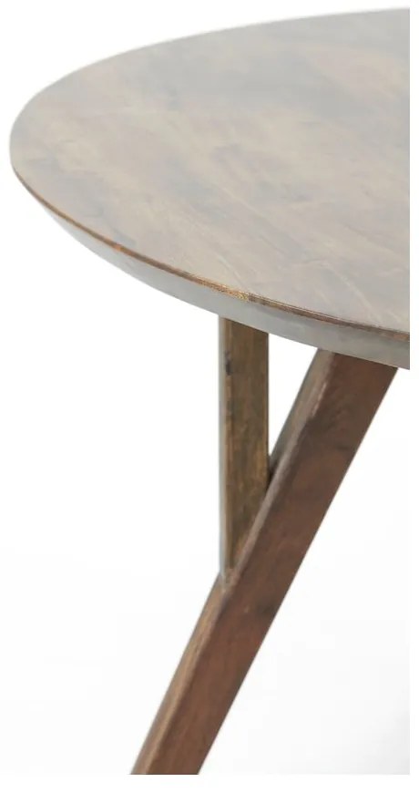 Brązowy okrągły stół z blatem z drewna akacjowego ø 120 cm Quenza – Light &amp; Living