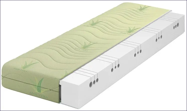 Materac z pianki z pokrowcem aloe vera 180x200 S3-T88