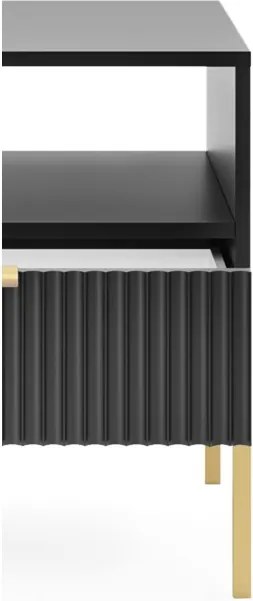 NAYA Stolik nocny S 54 czarny | złoty stelaż