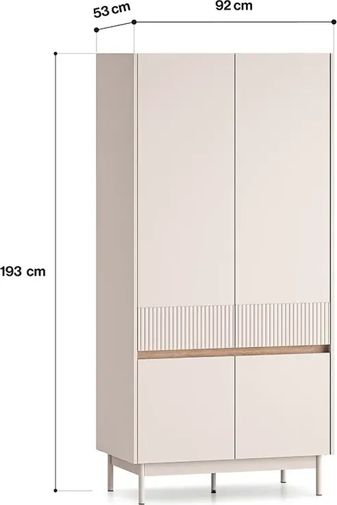 Szafa DUMI 01 4D kaszmirowa/dąb cremona ML MEBLE