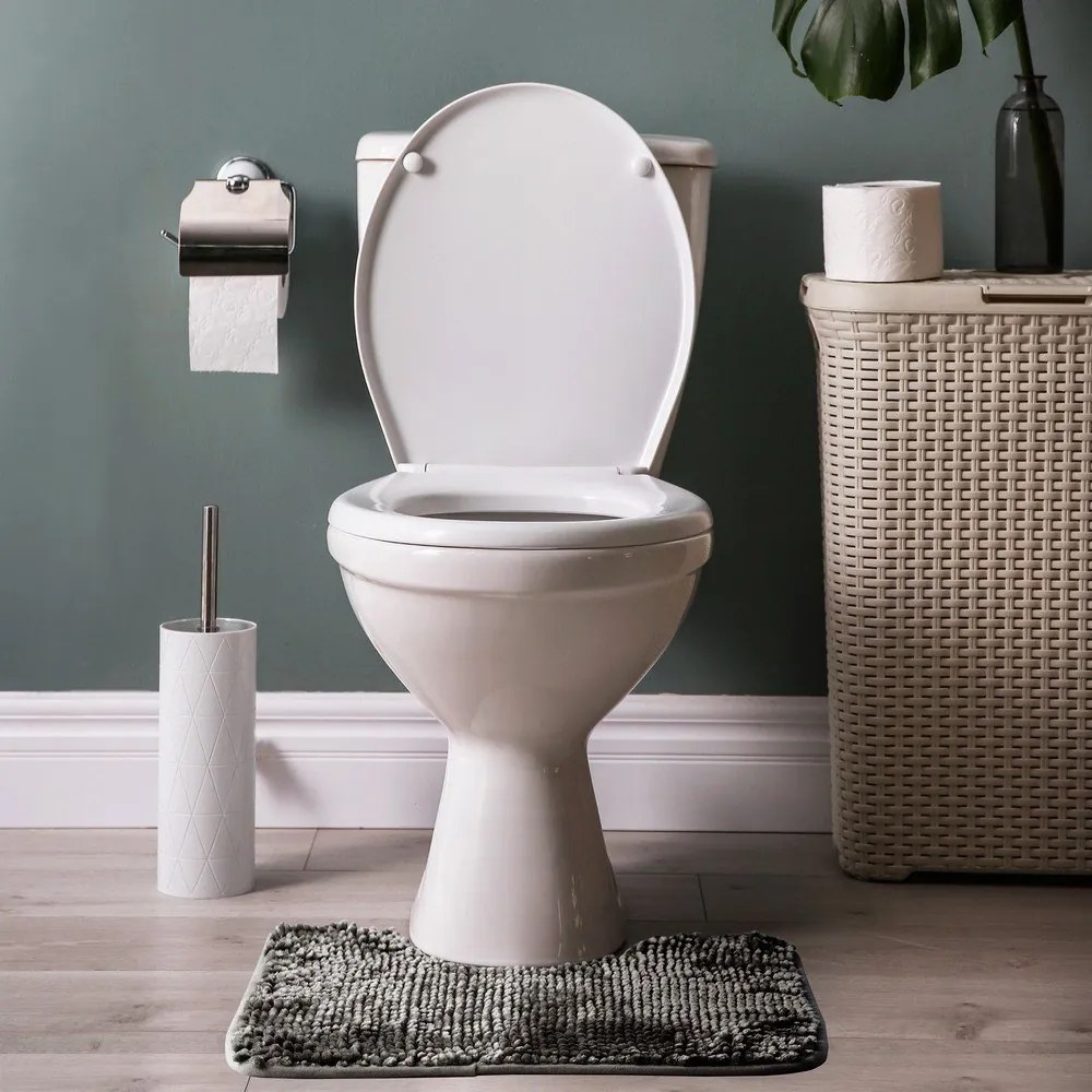 Ciemnoszare dywaniki łazienkowe do WC zestaw 2 szt. 80x50 cm Bati – Restilo