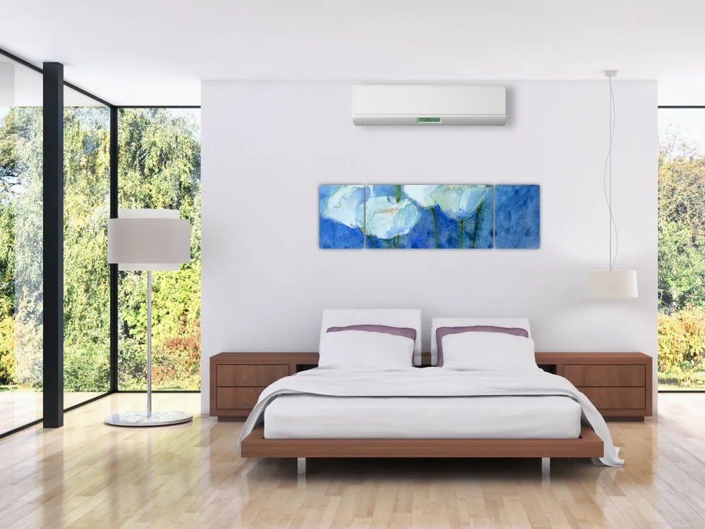 Obraz - Białe tulipany (170x50 cm)