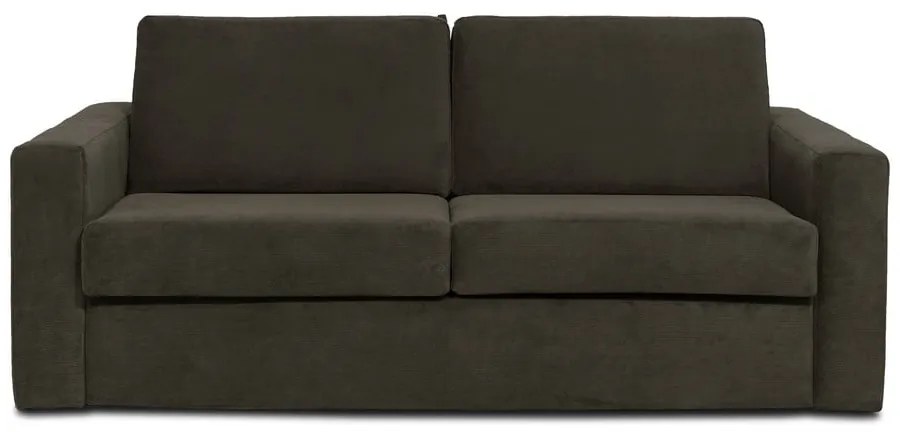 Ciemnobrązowa sztruksowa sofa rozkładana Scandic Elbeko