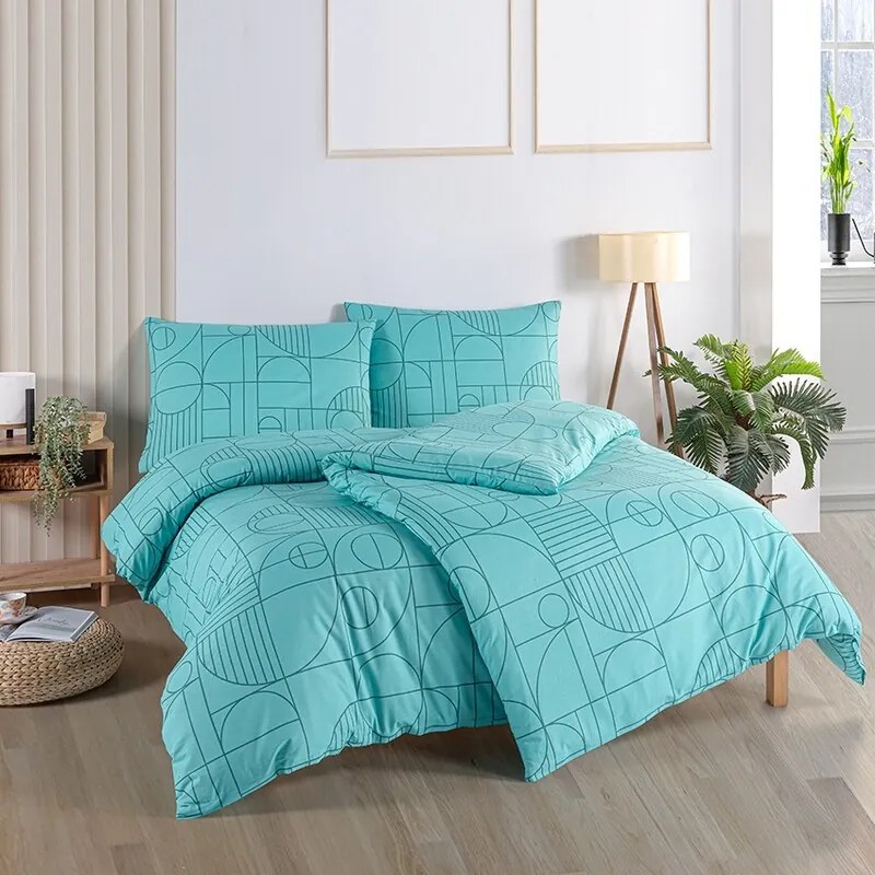 BedTex Bawełniana pościel Geo Aquatic Awe, 140 x220 cm, 70 x 90 cm, 140 x 220 cm, 70 x 90 cm