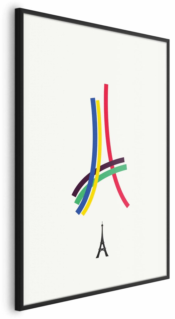 Plakat Abstrakcyjna Wieża Eiffla 21x30 cm z ramą czarną bez marginesu ARTGEIST B