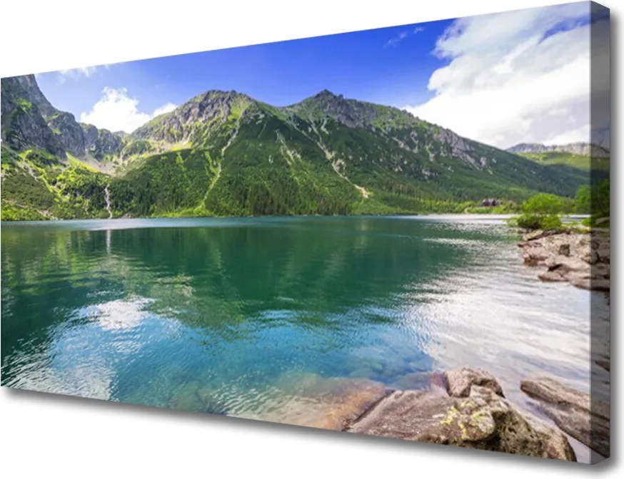 Fotoobraz na płótnie Odbicie Gór w Lustrze Wody