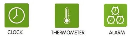 Budzik zegar elektroniczny stojący alarm data temperatura czujnik zmierzchu