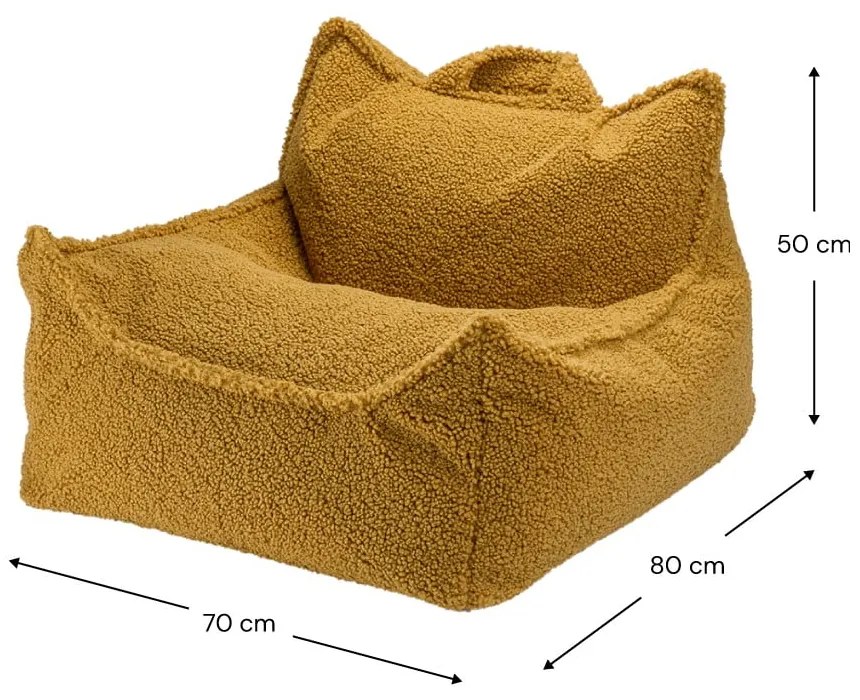 Brązowy dziecięcy worek do siedzenia z materiału bouclé Chair – Wigiwama