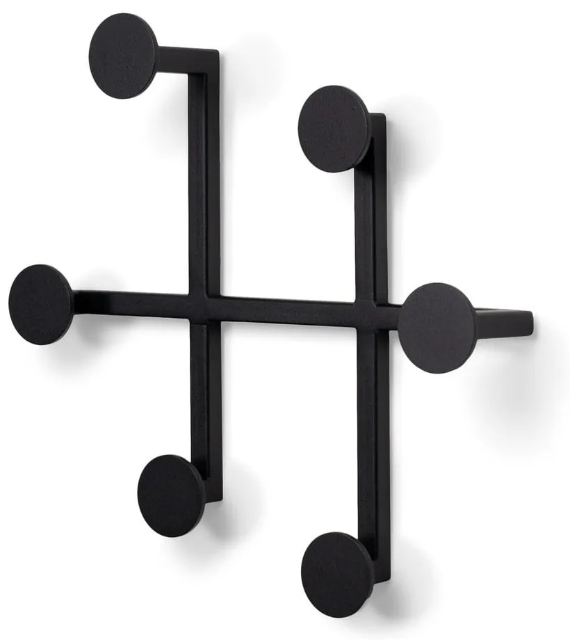 Czarny metalowy wieszak ścienny Bottoni – Spinder Design