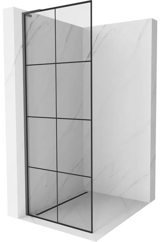 Mexen Kioto L ścianka prysznicowa Walk-in 80 x 200 cm, czarny wzór, gun metal - 800-080-103-95-77