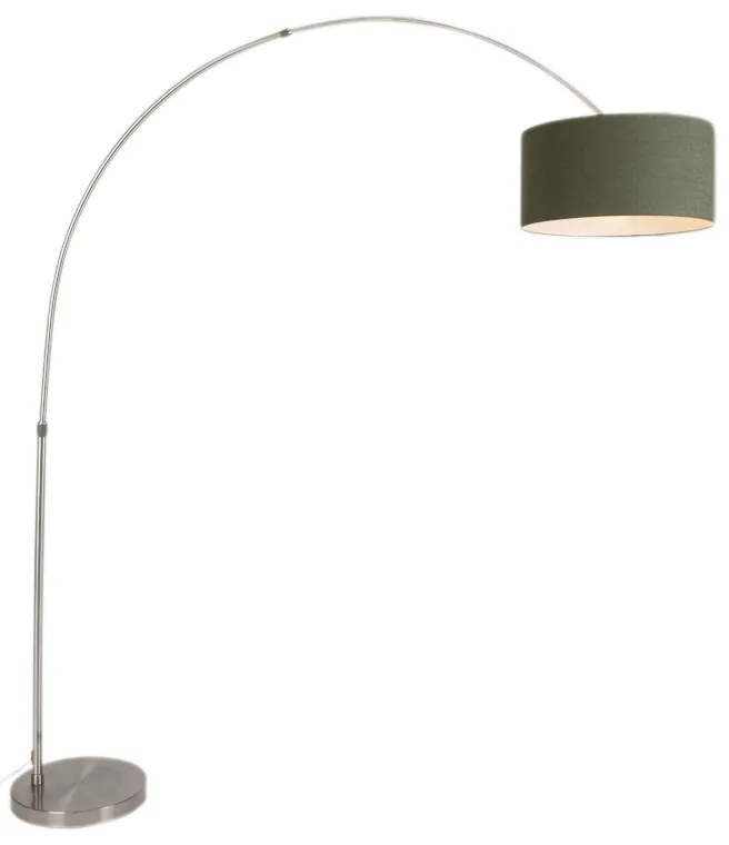 Lampa łukowa stalowa z zielonym mchu abażurem 50/50/25 - XXL