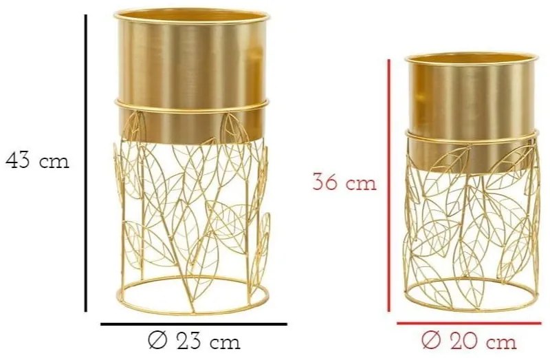 Metalowe osłonki na doniczki zestaw 2 szt. ø 23 cm Livi – Mauro Ferretti