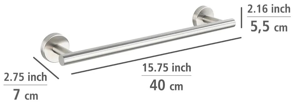 Ścienny wieszak na ręczniki ze stali nierdzewnej w kolorze matowego srebra Bosio – Wenko