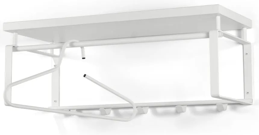 Biały metalowy wieszak ścienny z półką Rex – Spinder Design