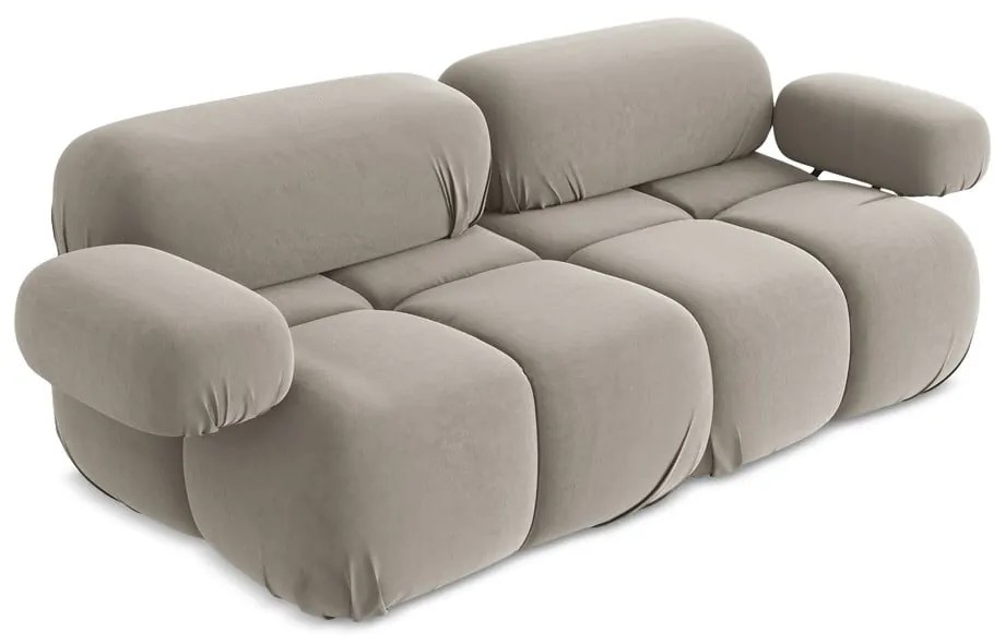 Beżowa aksamitna sofa modułowa 190 cm Lokua – Makamii