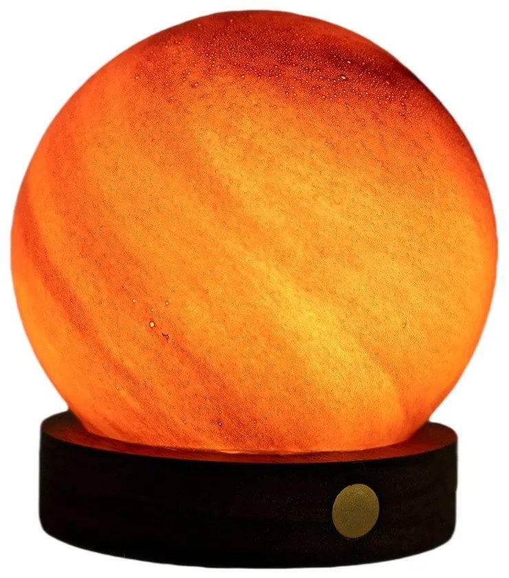 Lampa stołowa LED w ciemnym naturalnym kolorze ze szklanym kloszem (wysokość 9 cm) Sand Storm – Gingko