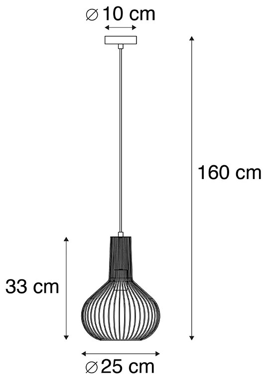 Designerska lampa wisząca złota - Wire WhiskDesignerski Oswietlenie wewnetrzne