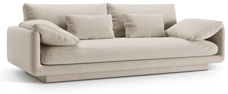 Biała aksamitna sofa 220 cm Torino – Micadoni