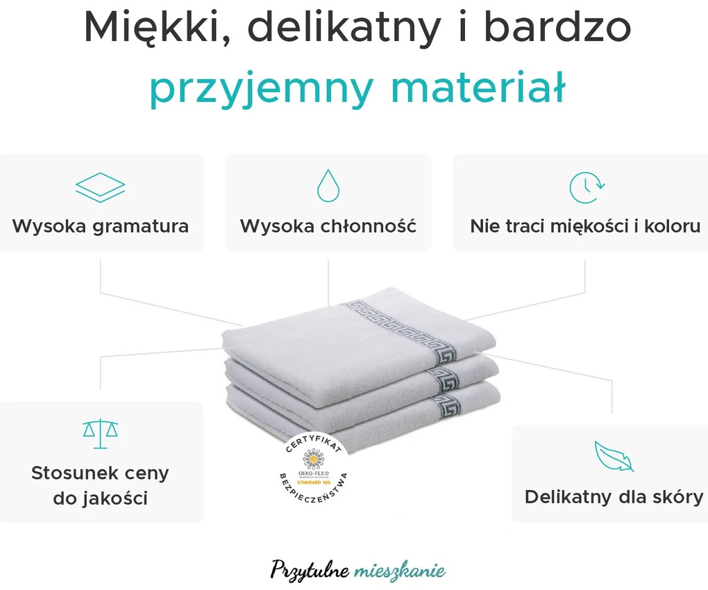Ręcznik GREEK 50 x 90 cm ciemnoniebieski, 100% bawełna