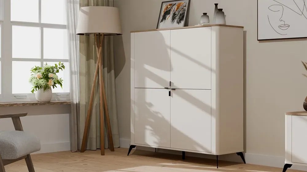 Duża komoda kaszmirowa na nóżkach C9-W57