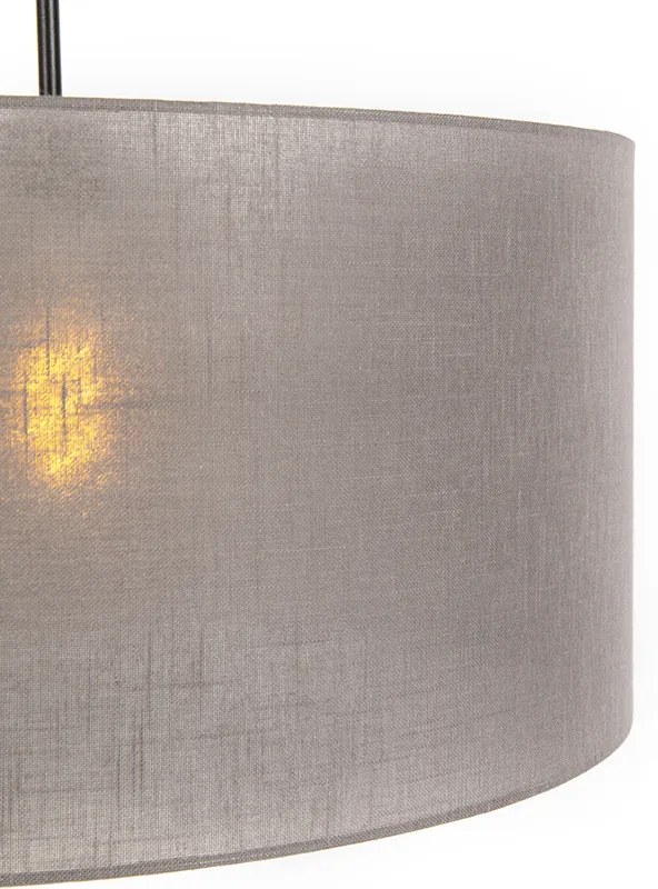 Rustykalna lampa wisząca czarna z abażurem w kolorze taupe 50 cm - Combi 1 Nowoczesny Oswietlenie wewnetrzne