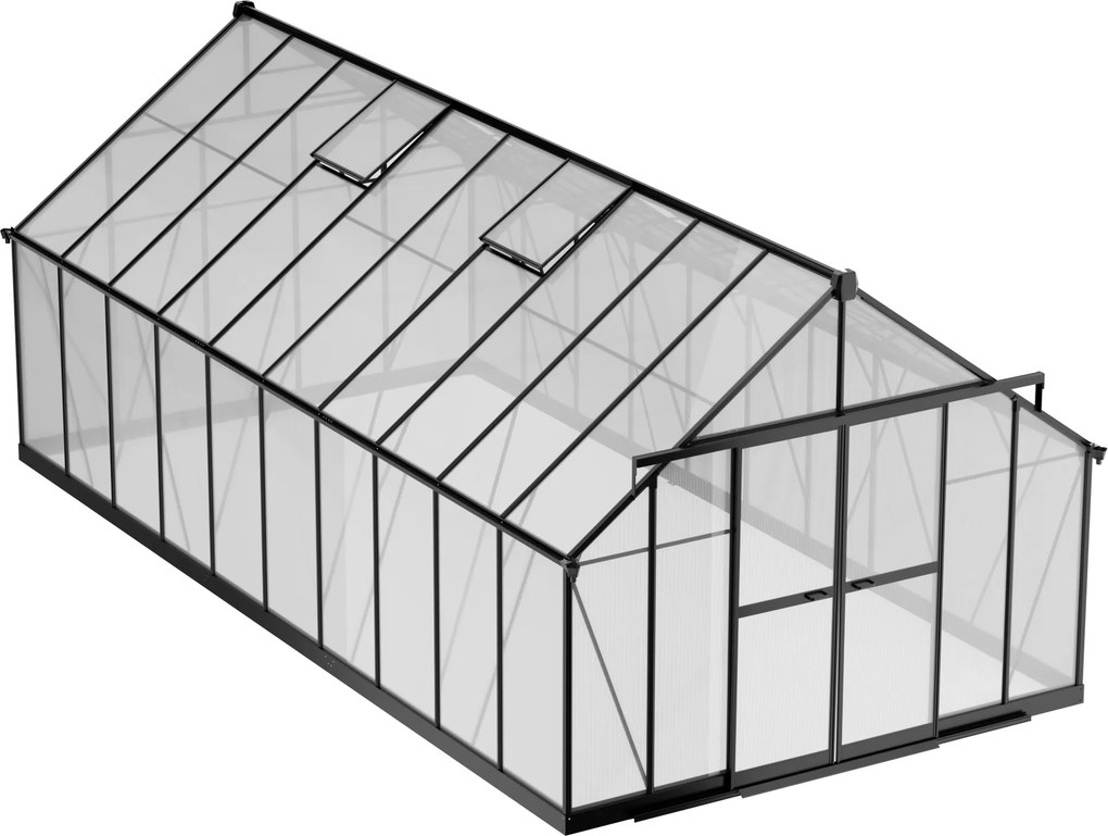 Szklarnia 245 x 305 x 606 cm, wzmocniona konstrukcja, poliwęglan 6 mm