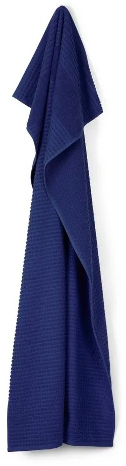 Ciemnoniebieski ręcznik kąpielowy z bawełny organicznej frotte 70x140 cm Check – JUNA