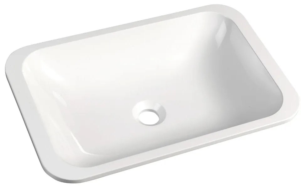 Biała umywalka z kompozytu mineralnego 55x36 cm Japura – Sapho