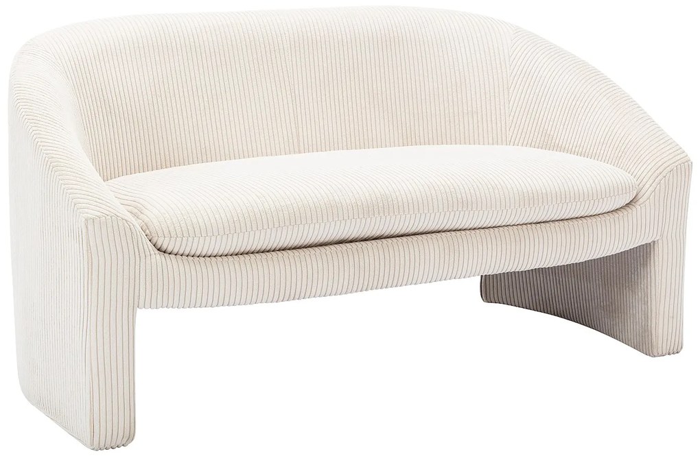 Kanapa 2-osobowa z kremowego sztruksu - OSSANA