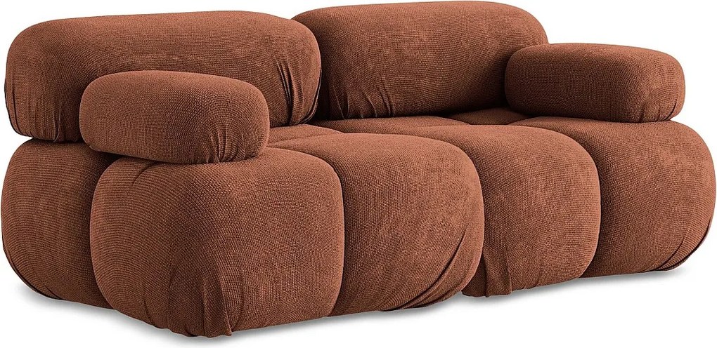 Modułowa sofa 2-osobowa - z tkaniny szenilowej - terakota - LOKUA