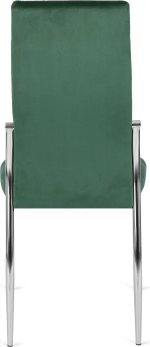 Krzesło Tapicerowane do Jadalni MOLLY Zielone Welurowe Nowoczesne