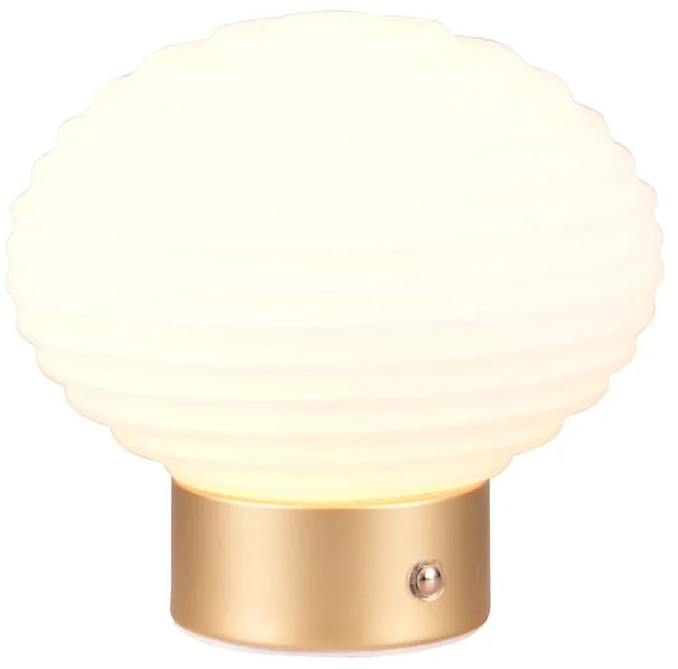 Lampa stołowa LED w biało-złotym kolorze ze ściemniaczem i szklanym kloszem (wys. 14,5 cm) Earl – Trio