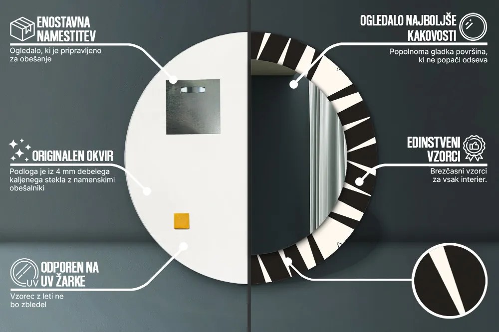 Abstrakcja geometria Lustro dekoracyjne okrągłe