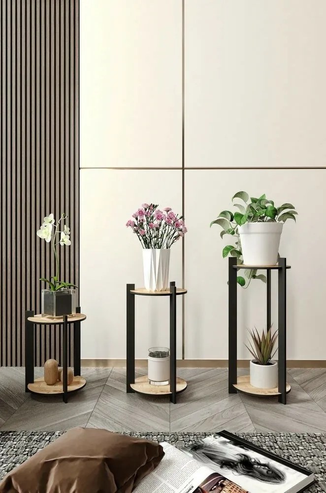 Stojak na kwiaty Flower Desk Round – dąb