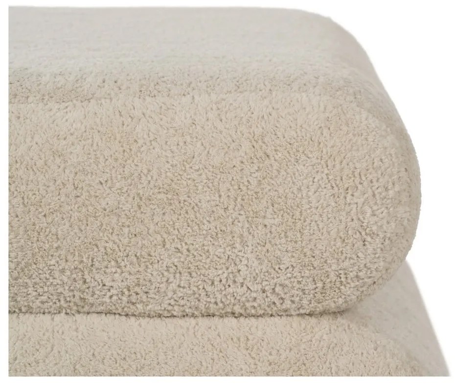 Beżowy puf z materiału bouclé – Ixia