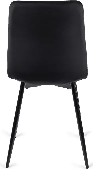Zestaw Stół Prostokątny Rozkładany CLARK 120-160 cm Dąb Artisan/Czarny i 4 Krzesła Tapicerowane do Jadalni PERU Czarne