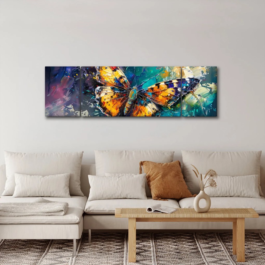 Obraz - Motyl, obraz olejny (170x50 cm)