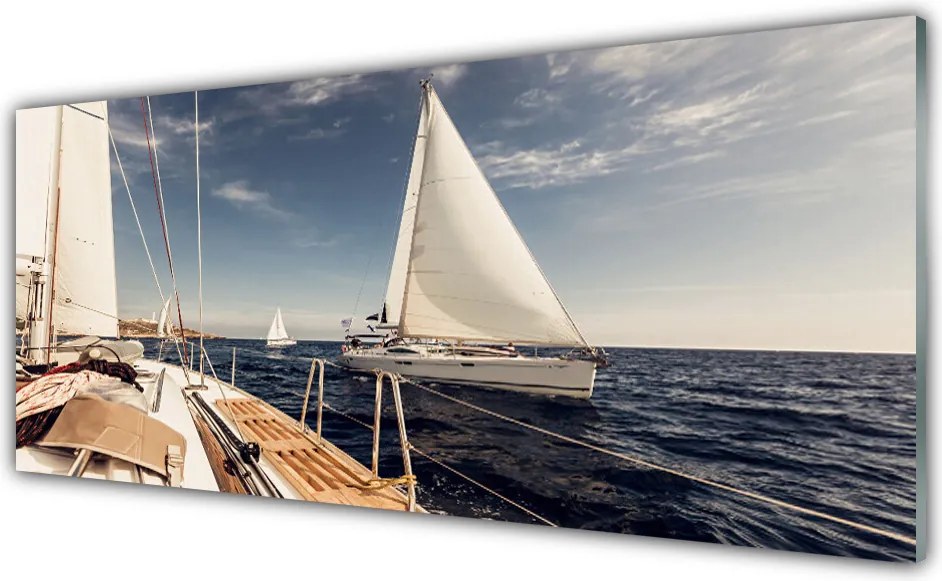 Panel nad blat kuchenny Kolorowe Łodzie Na Morskiej Głębi